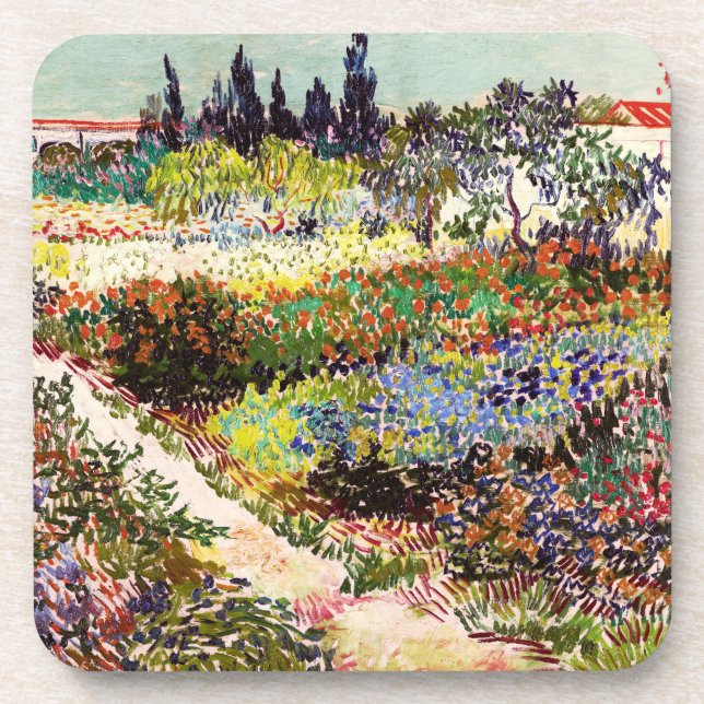 Van Gogh Flowering Garden At Arles Floral Fine Art Coaster (Front)