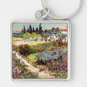 Van Gogh Flowering Garden At Arles Floral Fine Art Keychain
