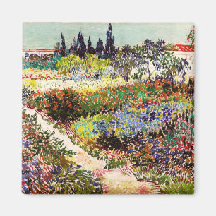 Van Gogh Flowering Garden At Arles Floral Fine Art Magnet