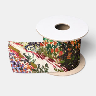 Van Gogh Flowering Garden At Arles Floral Fine Art Satin Ribbon