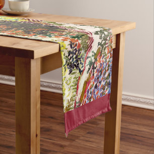 Van Gogh Flowering Garden At Arles Floral Fine Art Short Table Runner