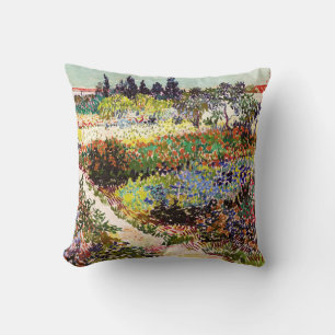 Van Gogh Flowering Garden At Arles Floral Fine Art Throw Pillow