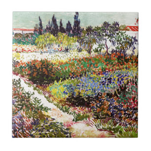 Van Gogh Flowering Garden At Arles Floral Fine Art Tile