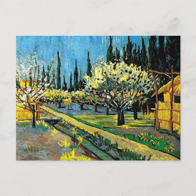 van gogh - Flowering Orchard, Postcard (Front)