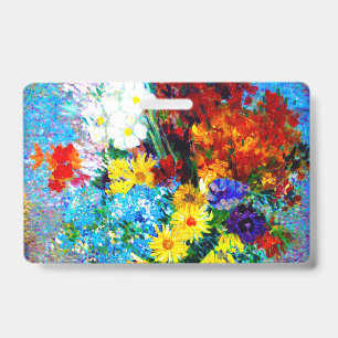 Van Gogh Flowers in a Blue Vase Badge