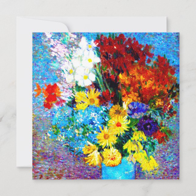 Van Gogh Flowers in a Blue Vase Invitation (Front)