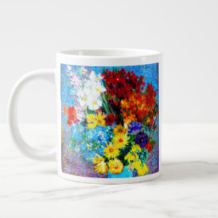 Van Gogh Flowers in a Blue Vase Large Coffee Mug