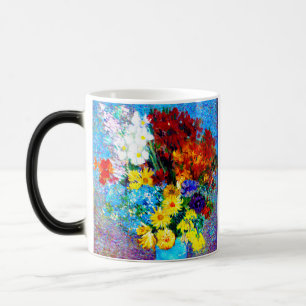 Van Gogh Flowers in a Blue Vase Magic Mug