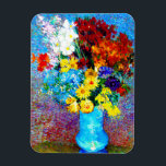 Van Gogh Flowers in a Blue Vase Magnet<br><div class="desc">Magnet featuring Vincent van Gogh’s oil painting Flowers in a Blue Vase (1887). Beautiful flowers of various colours are arranged in a blue vase: red,  purple,  white,  blue,  yellow,  red,  orange. A wonderful gift for fans of Post-Impressionism and Dutch art.</div>