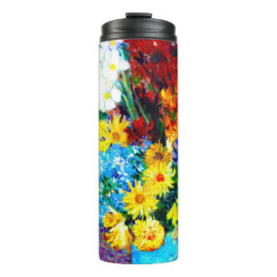 Van Gogh Flowers in a Blue Vase Thermal Tumbler