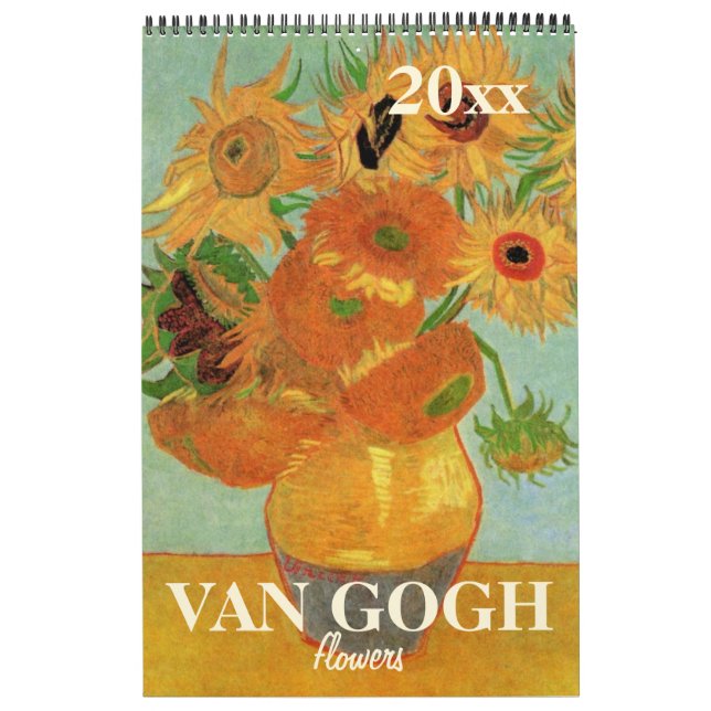 Van Gogh Flowers with Sunflowers, Poppies, Irises Calendar (Cover)
