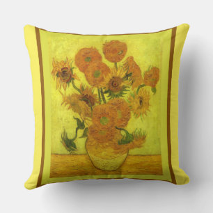 Van Gogh - Fourteen Sunflowers, Throw Pillow