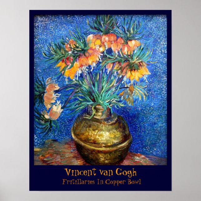 Van Gogh: Fritillaries In Copper Bowl Poster (Front)