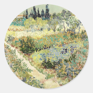Van Gogh Garden at Arles 1888 Classic Round Sticker