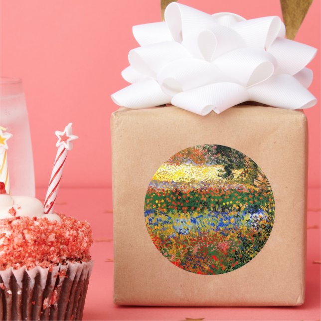 Van Gogh - Garden at Arles Classic Round Sticker (Party)