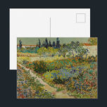 Van Gogh Garden at Arles Floral Impressionist Postcard<br><div class="desc">Garden at Arles (1888) is a breathtaking masterpiece by Vincent van Gogh, created during his most creatively vibrant period in Provence. This painting captures a lush, blossoming garden overflowing with a colourful tapestry of irises, daisies, and varied flora. A winding path leads the viewer’s eye through the textured landscape toward...</div>