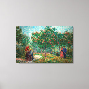Van Gogh  Garden in Montmartre with lovers Canvas Print