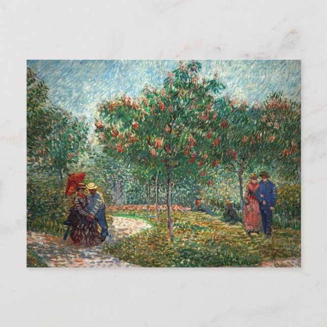 Van Gogh Garden in Montmartre with lovers Postcard (Front)