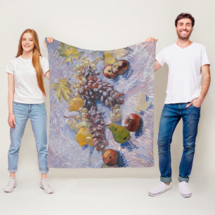Van Gogh Grapes and Apples Still Life Art Print Fleece Blanket