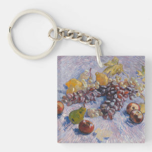 Van Gogh Grapes and Apples Still Life Art Print Keychain