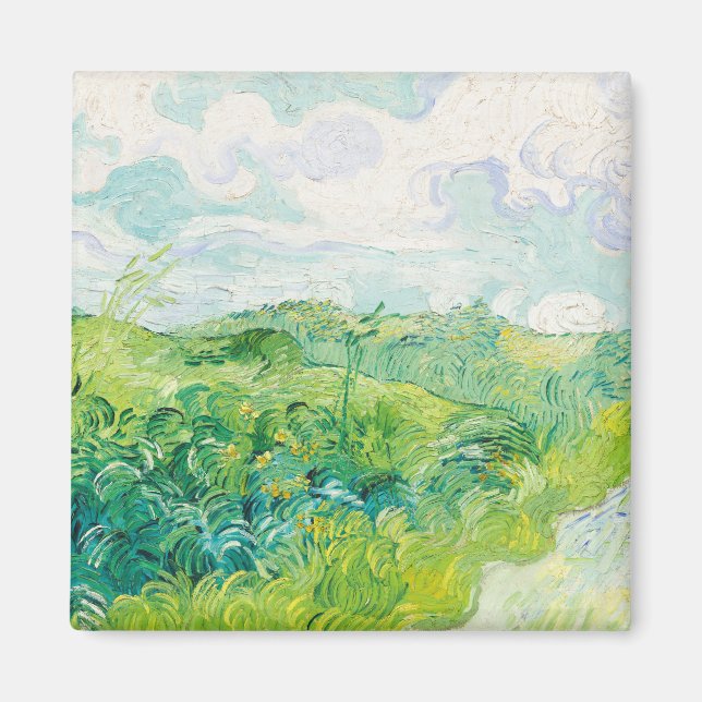 Van Gogh. Green Wheat Fields Auvers. Impressionism Magnet (Front)
