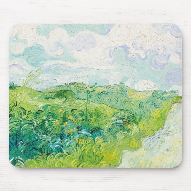 Van Gogh. Green Wheat Fields Auvers. Impressionism Mouse Pad (Front)