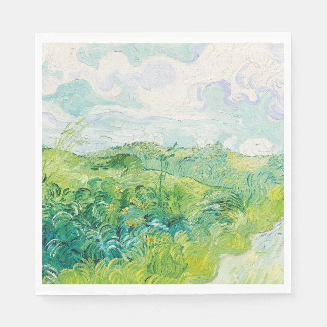 Van Gogh Green Wheat Fields Auvers. Impressionism Napkin (Front)