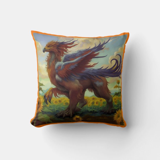 Van Gogh Griffin Night And Day Throw Pillow (Front)