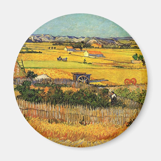Van Gogh: Harvest at La Crau with Montmajour Magnet (Front)