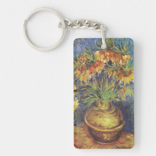 Van Gogh Imperial Fritillaries in Copper Vase Keychain