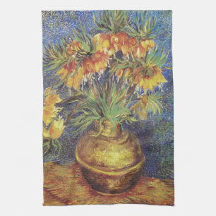 Van Gogh Imperial Fritillaries in Copper Vase Kitchen Towel