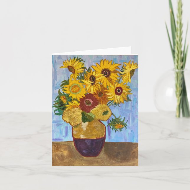 Van Gogh inspired sunflower note card (Front)