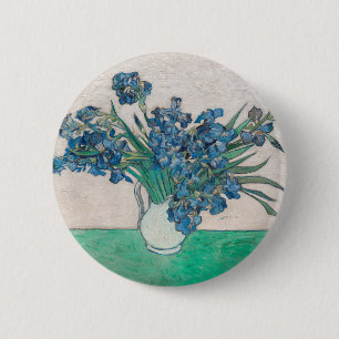Van Gogh Iris Vase Painting Impressionism 2 Inch Round Button