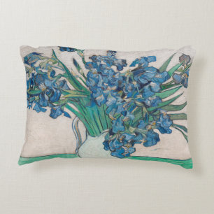 Van Gogh Iris Vase Painting Impressionism Accent Pillow