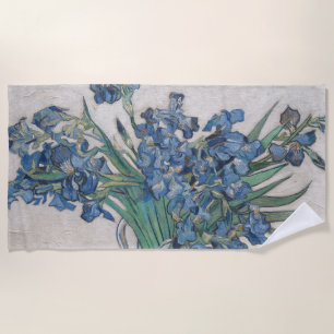Van Gogh Iris Vase Painting Impressionism Beach Towel