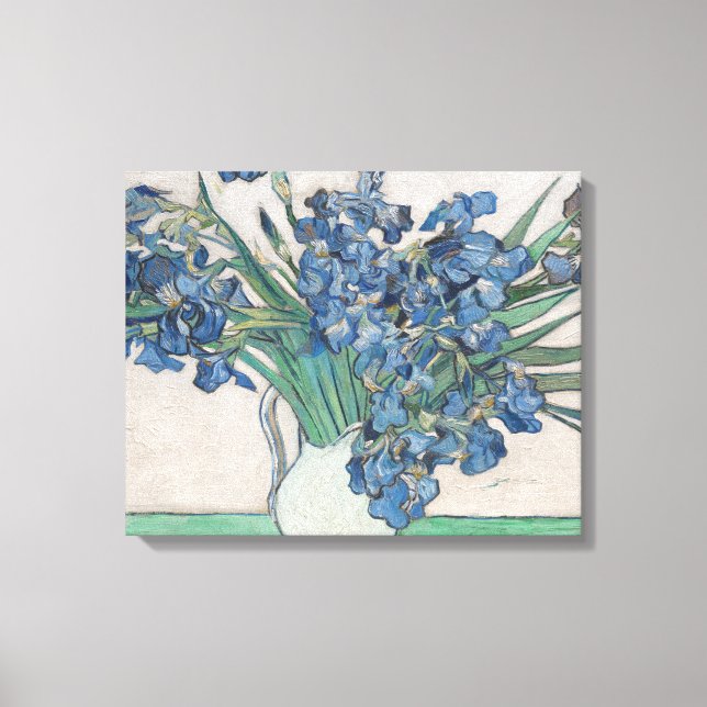 Van Gogh Iris Vase Painting Impressionism Canvas Print (Front)