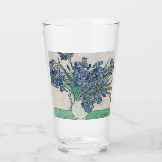 Van Gogh Iris Vase Painting Impressionism Glass (Front)