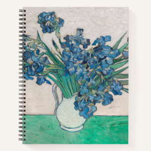 Van Gogh Iris Vase Painting Impressionism Notebook