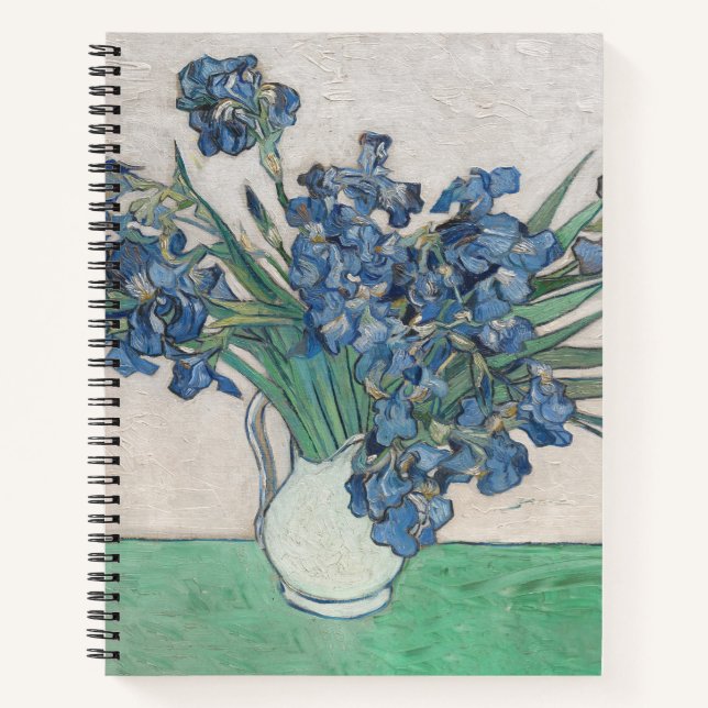 Van Gogh Iris Vase Painting Impressionism Notebook (Front)