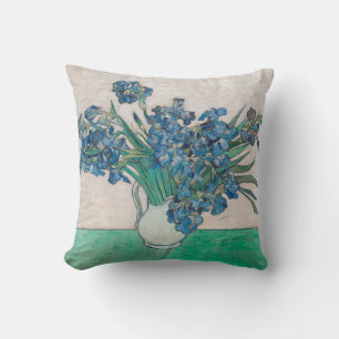 Van Gogh Iris Vase Painting Impressionism Throw Pillow