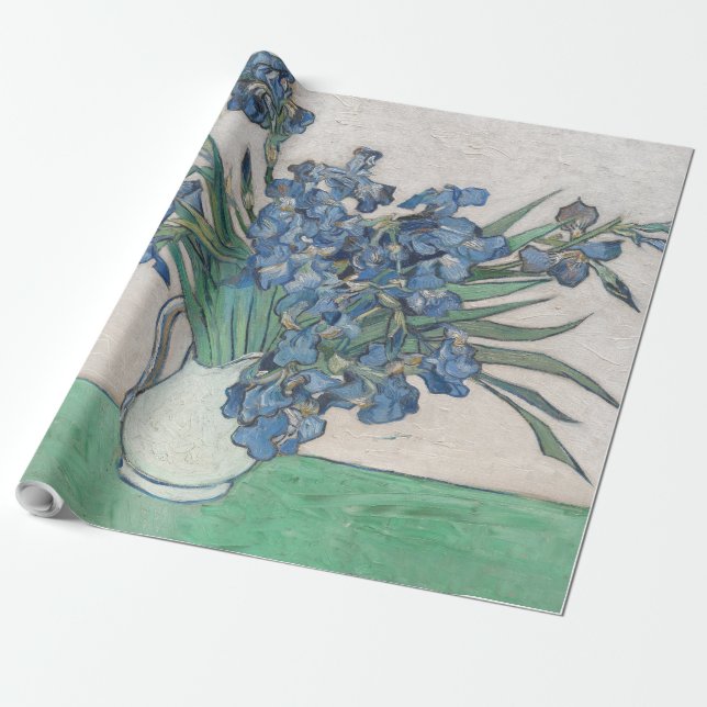 Van Gogh Iris Vase Painting Impressionism Wrapping Paper (Unrolled)