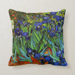 Van Gogh - Irises, 1889, artwork Throw Pillow<br><div class="desc">Van Gogh - Irises,  1889,  artwork throw pillow.</div>