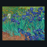 van Gogh - Irises (1889) Poster<br><div class="desc">In May 1889, after episodes of self-mutilation and hospitalization, Vincent van Gogh chose to enter an asylum in Saint-Rémy, France. There, in the last year before his death, he created almost 130 paintings. Within the first week, he began Irises, working from nature in the asylum's garden. The cropped composition, divided...</div>