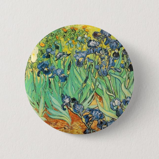 Van Gogh Irises 2 Inch Round Button (Front)