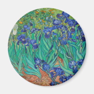 Van Gogh Irises. Blue floral nature impressionism Magnet