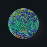 Van Gogh Irises. Blue floral vintage impressionism 1 Inch Round Button<br><div class="desc">Van Gogh "Irises" button. Blue floral impressionism art.</div>