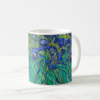Van Gogh Irises. Blue floral vintage impressionism
