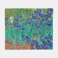 Van Gogh Irises. Blue floral vintage impressionism