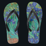 Van Gogh Irises. Blue floral vintage impressionism Flip Flops<br><div class="desc">Van Gogh "Irises" flip flops. Blue floral impressionism art.</div>