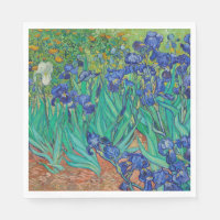 Van Gogh Irises. Blue floral vintage impressionism